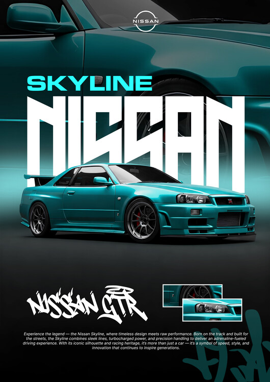 Poster Nissan Skyline GT-R R34: Legendary JDM Performance Icon