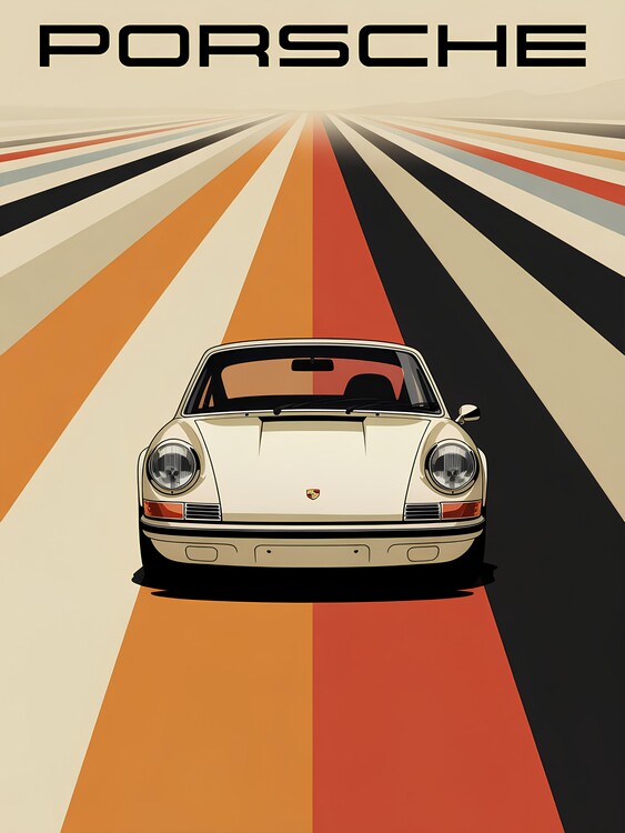 Canvas Print Speed of Heritage: Vintage Porsche 911 in Motion