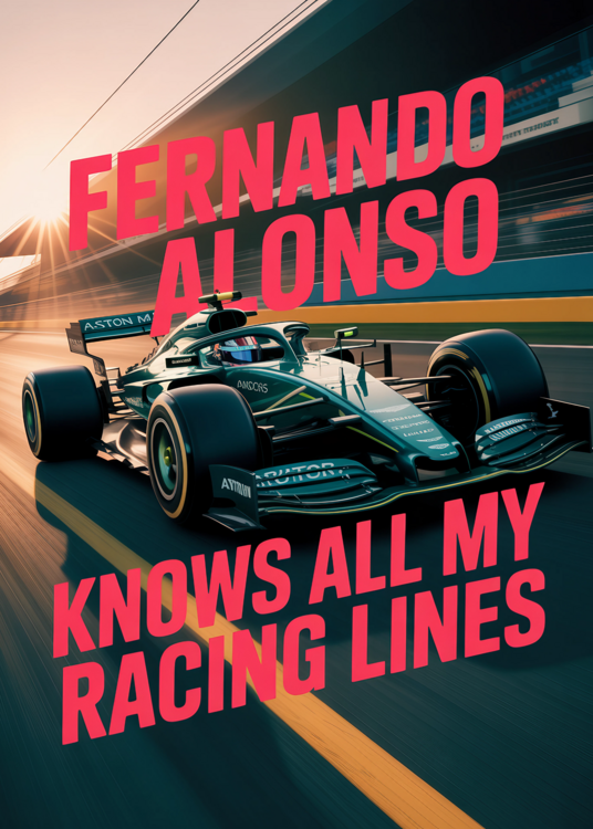 Poster Fernando Alonso Knows Funny F1 Artwork