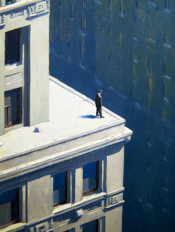 Plakat Life on the Edge inspired by Edward Hopper