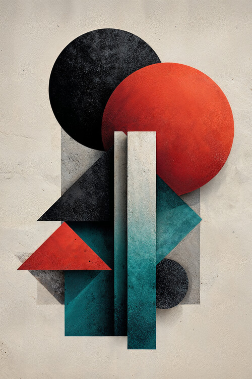 Plakat Abstract Red and Black Balance