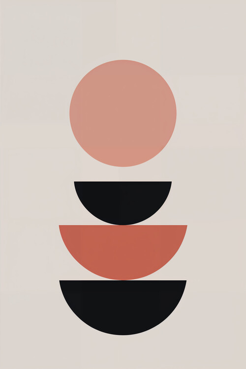 Poster Balanced Circles in Warm Tones