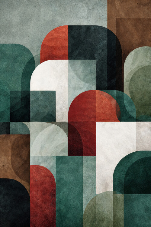 Plakat Geometric Arches in Green