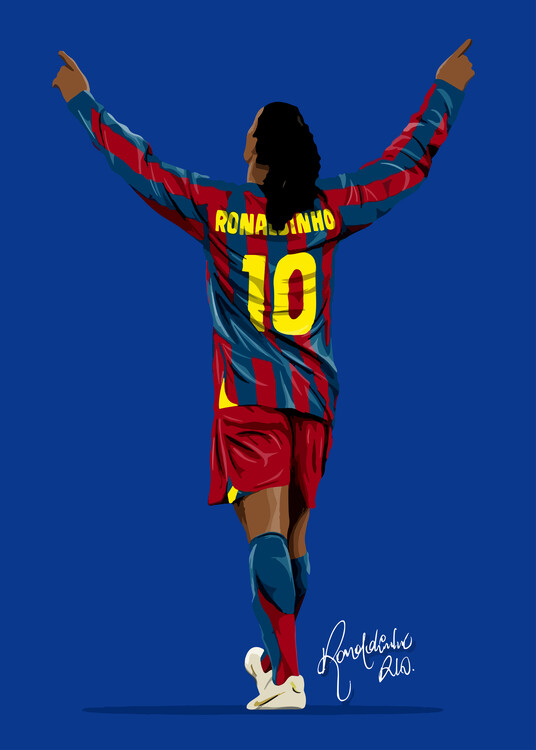 Poster Drawing Art Ronaldinho 10 Illustration Poster
