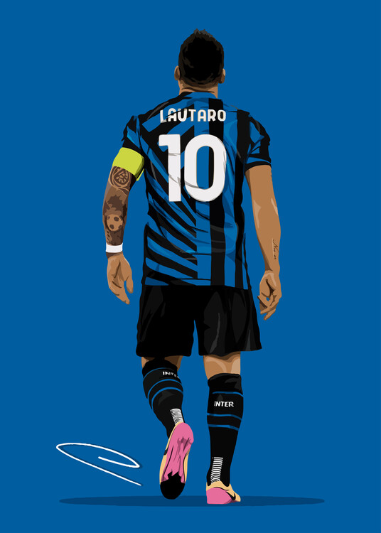 Poster Drawing Art Lautaro Martinez Illustration Poster