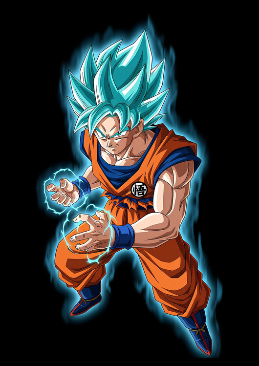 Obraz na płótnie Goku: Super Saiyan Blue Power Unleashed