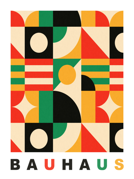 T-shirt Original Bauhaus (No.4) in Red & Green