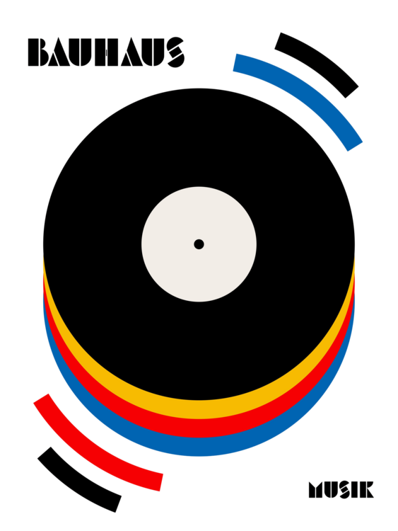 T-shirt Bauhaus Musik Retro Illustration