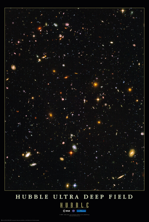 Poster Hubble Ultra Deep Field, ESA, NASA, Hubble Telescope
