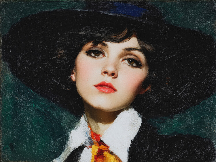 Plakat Timeless Beauty – Striking Female Portrait Painting