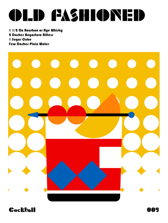 T-shirt Old Fashioned Bauhaus Cocktail