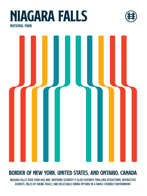 T-shirt Niagara Falls National Park Travel Poster