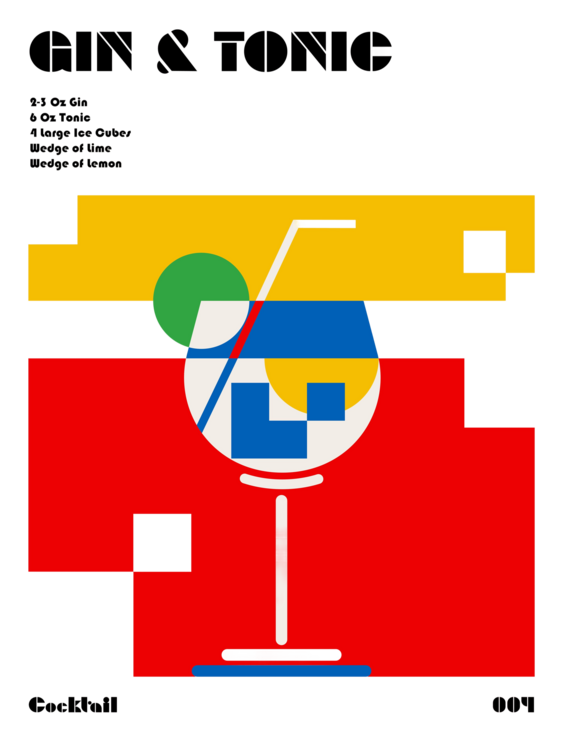 T-shirt Gin a Tonic Bauhaus Cocktail