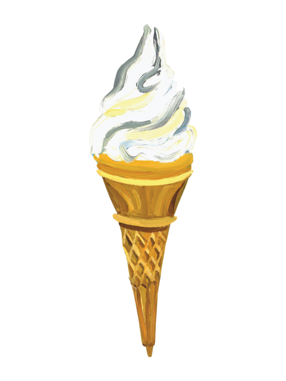 T-shirt Ice Cream Yellow Zigzag