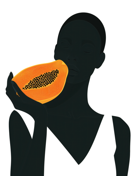 T-shirt Orange Lady holding a Papaya