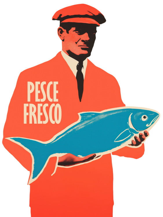 T-shirt Pesce Fresco | Fresh Seafood Italy Kitchen Poster