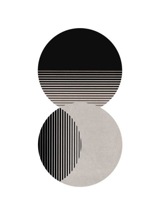 T-shirt Circle Sun & Moon BW