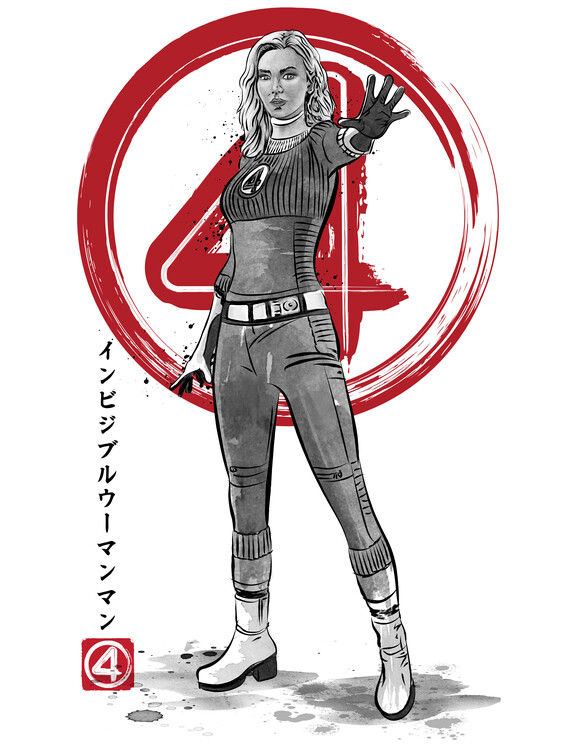 Poster Invisible woman sumi e