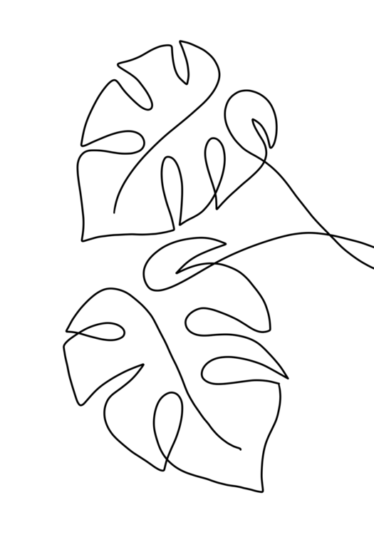 T-shirt Monstera line art