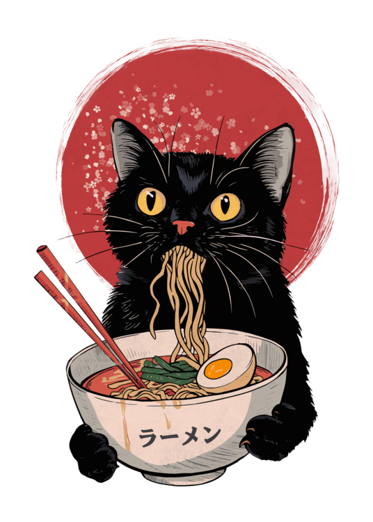 T-shirt Cat Ramen Japan