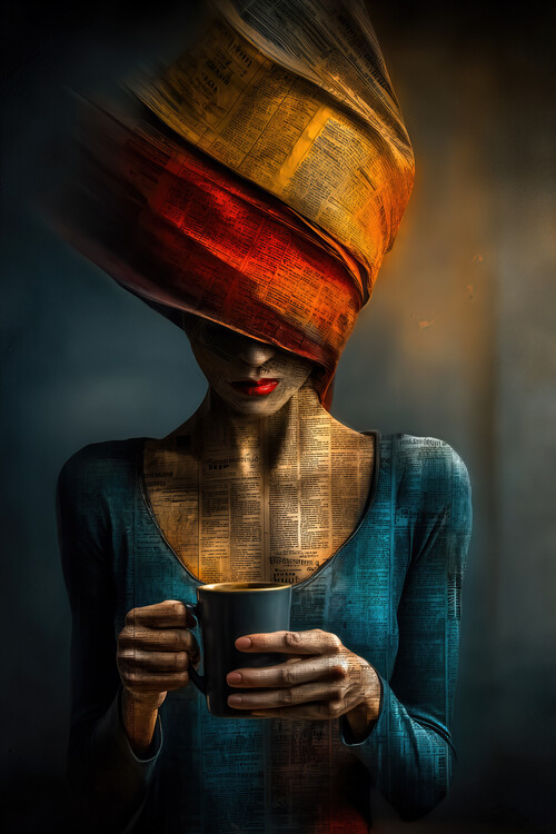 Poster Newspaper Woman