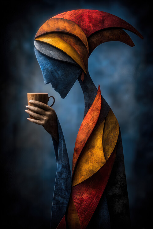Poster Colourful Coffee Woman
