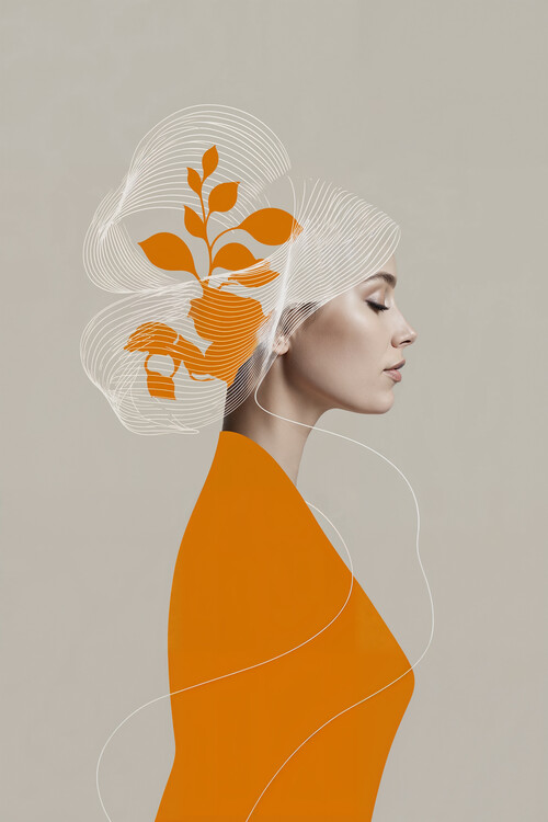 Poster Golden Muse – Abstract Portrait Poster