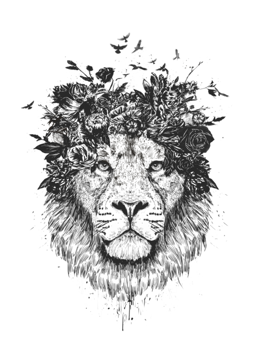 T-shirt Floral lion