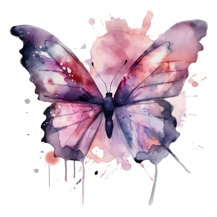 T-shirt Butterfly, watercolor