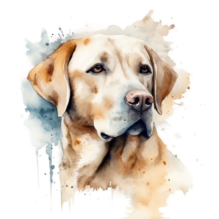 T-shirt Labrador, watercolor portrait