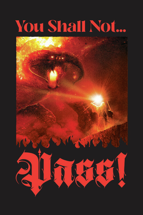 Poster The Lord of the Rings - Balrog - You Shall Not Pass - Black
