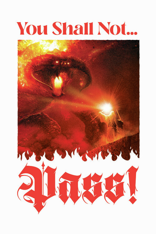 Poster The Lord of the Rings - Balrog - You Shall Not Pass - White