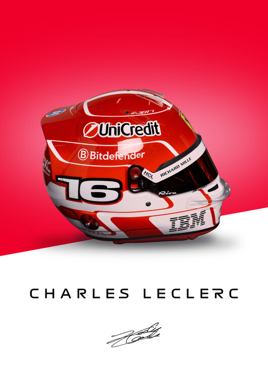 Poster Esteban Ocon Full Colour 2025 Helmet Artwork