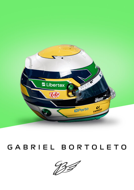 Poster Gabriel Bortoleto Full Colour 2025 Helmet Artwork