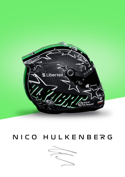 Poster Nico Hulkenberg Full Colour 2025 Helmet Artwork