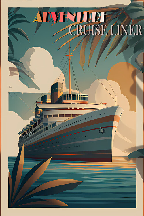 Plakát Art Deco Cruise Liner