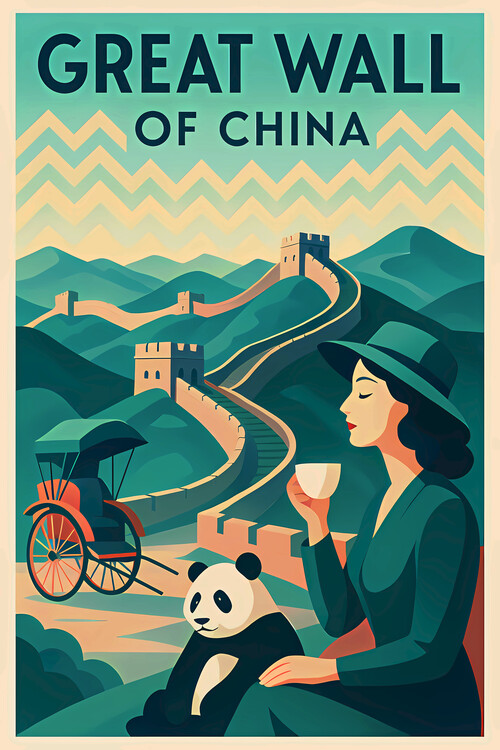 Plakát Art Deco The Great Wall of China