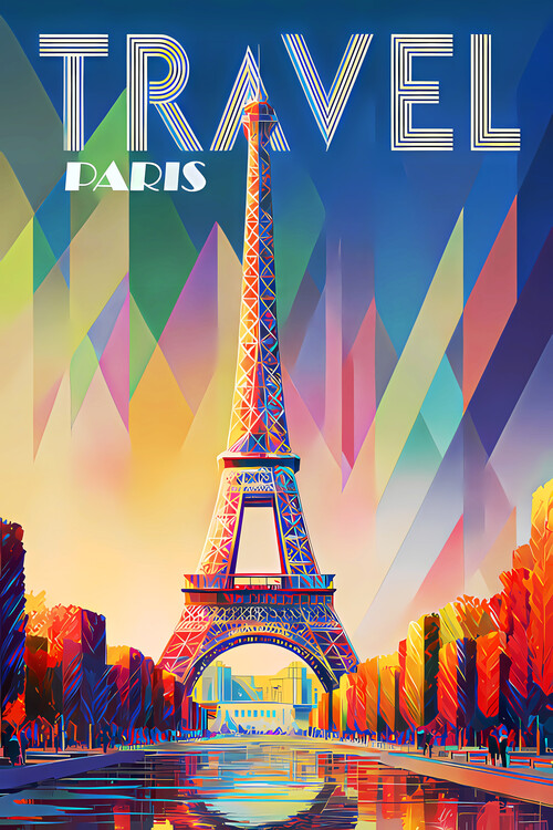 Plakát Art Deco Travel Poster paris