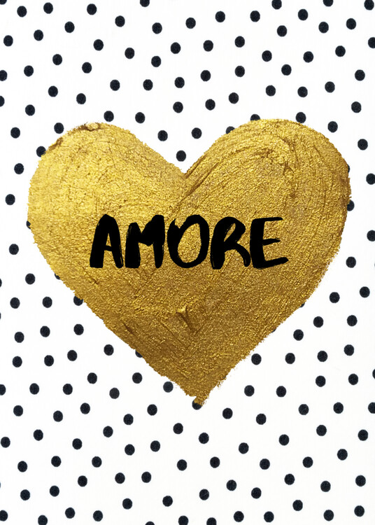 Poster Amore Gold Heart