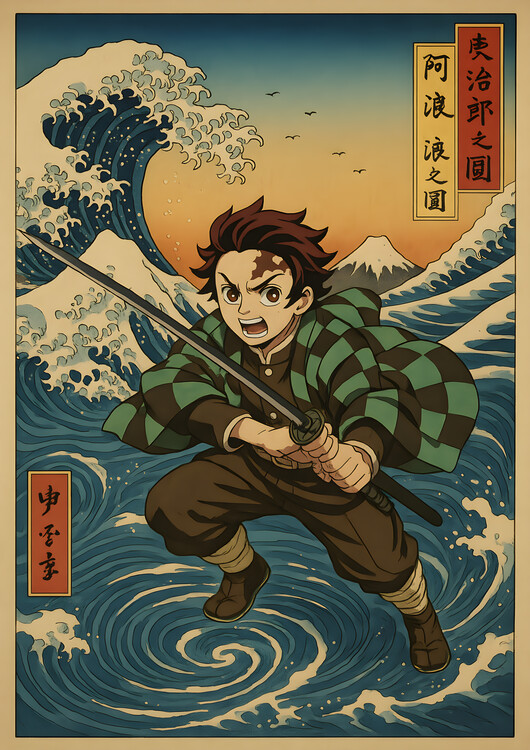 Poster Japan Kanagawa Wave Anime Poster