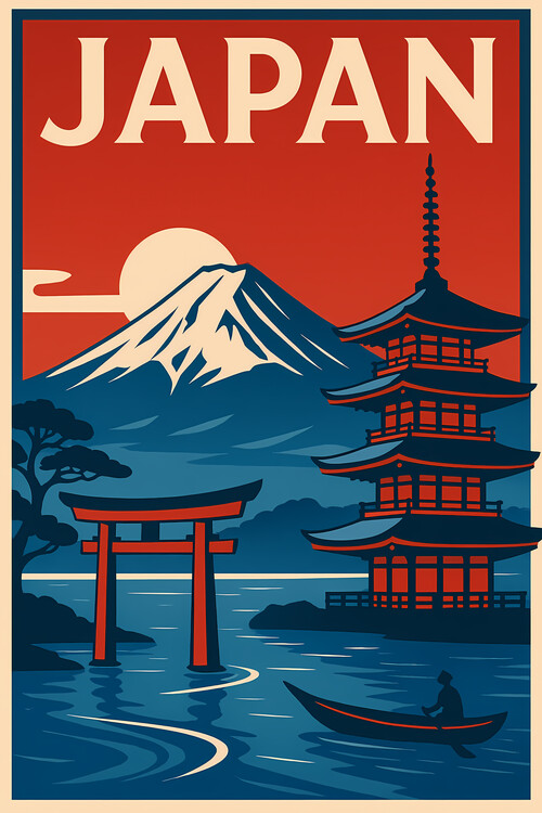 Poster Art Deco Travel Poster Japan