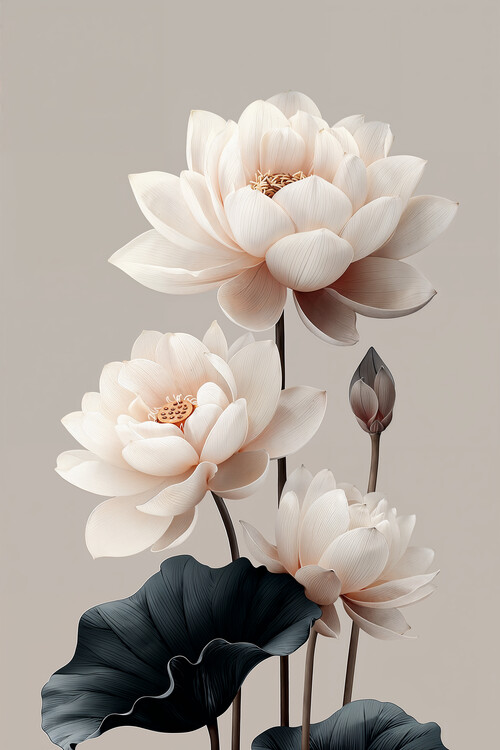 Poster Graceful Lotus Garden