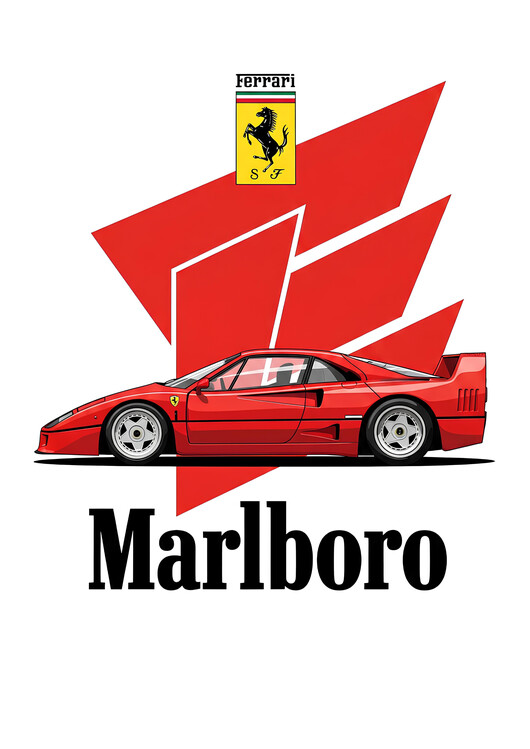 Poster Ferrari F40 in the Spirit of Marlboro Racing