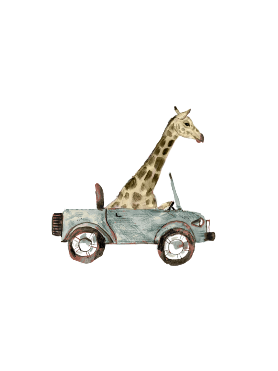 Majica Giraffe in car