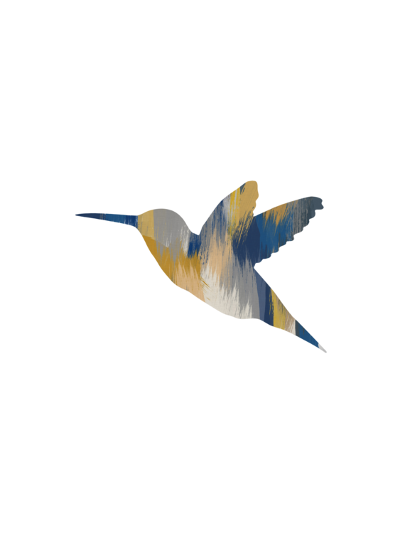 T-shirt Blue & Yellow Hummingbird I
