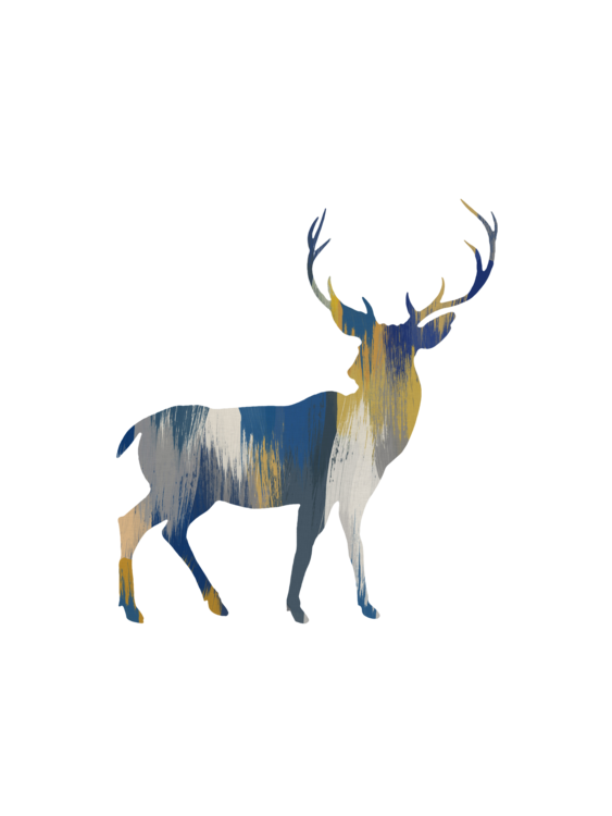 T-shirt Blue & Yellow Deer