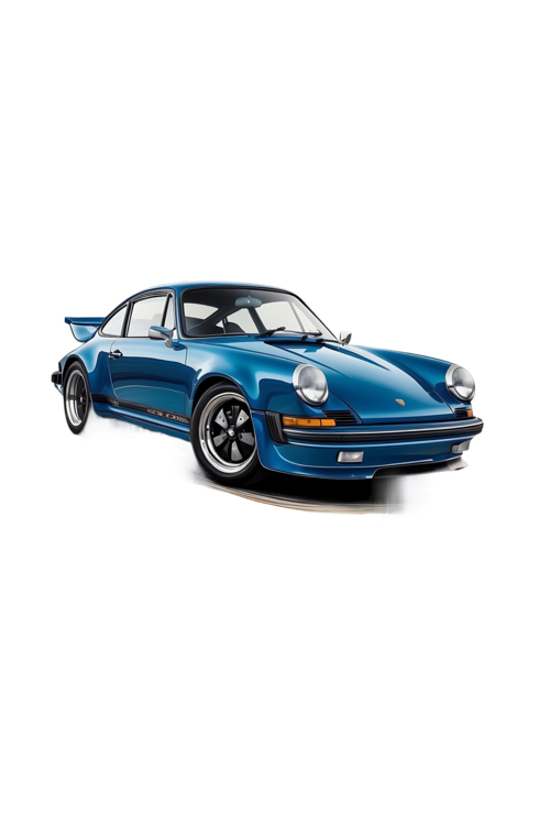 T-shirt Nostalgic Porsche 911 GT Turbo Art Print: Vintage Style