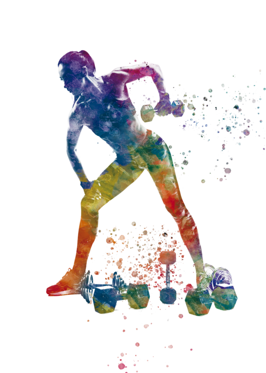 T-shirt Fitness exercise in watercolor