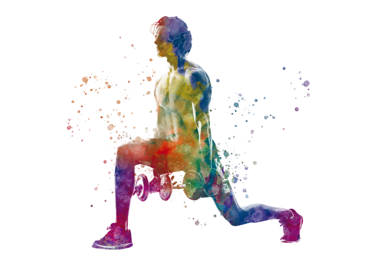T-Shirt Fitness exercise in watercolor