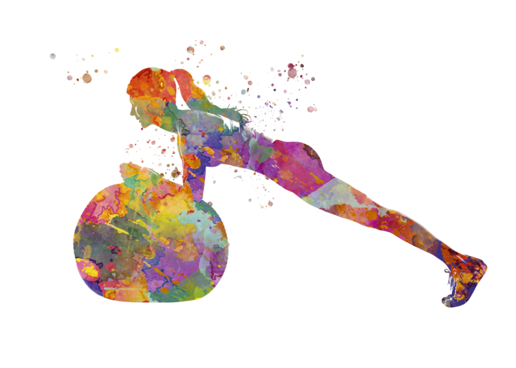 T-shirt Fitness gymnastics in watercolor